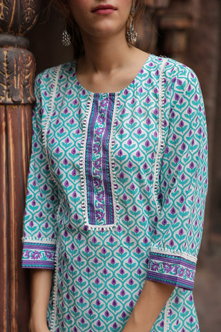 Women Blue Ethnic Wear Kurta