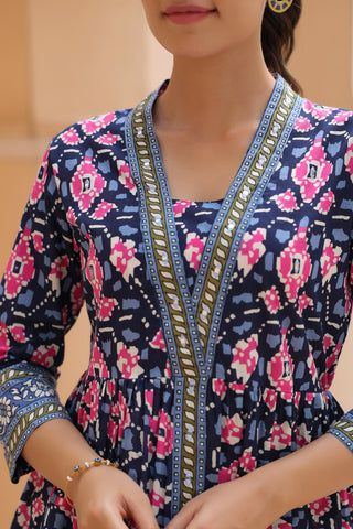 Women Cotton A-Line Floral Top