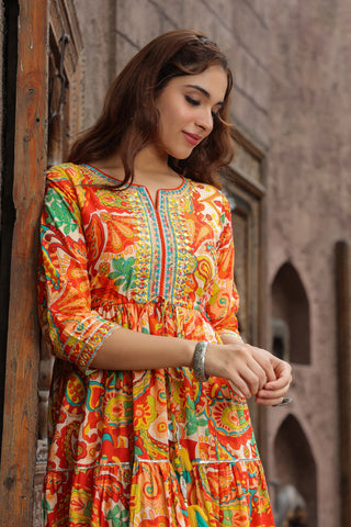Women Cotton Abstract Collar Top