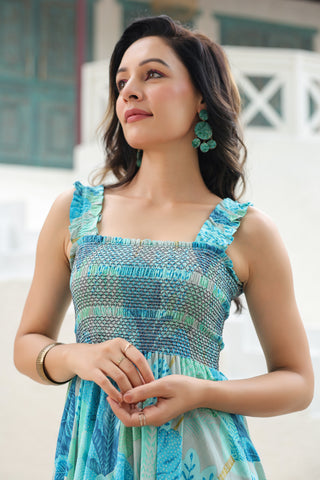 Women Fit Flare Printed Dress