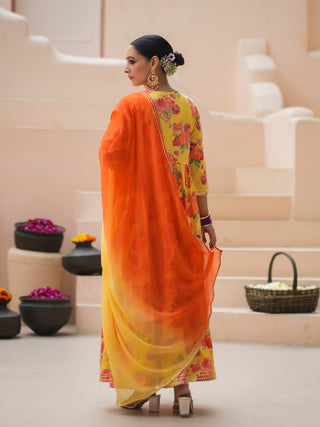 Women Floral Anarkali Ethnic Set