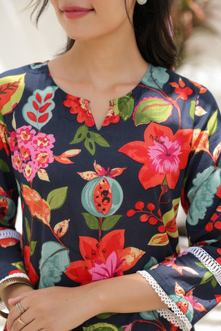 Women Printed Cotton Lounge Set
