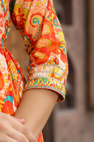 Women Printed Shirt Collar Top
