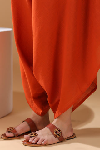 Women Rust One-Piece Jumpsuit