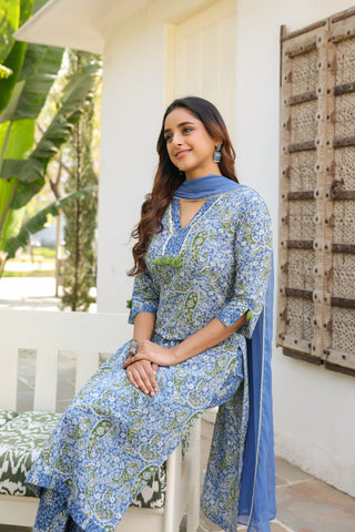 Women comfortable pure cotton kurta set