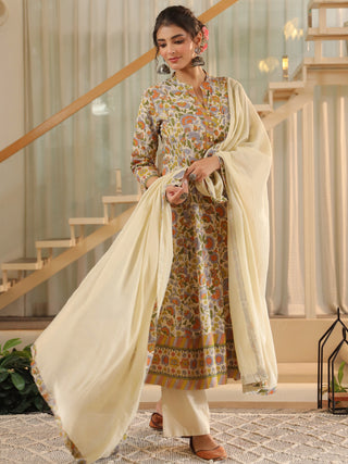 Women cotton floral kurta set