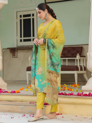 Women cotton kurta set floral design