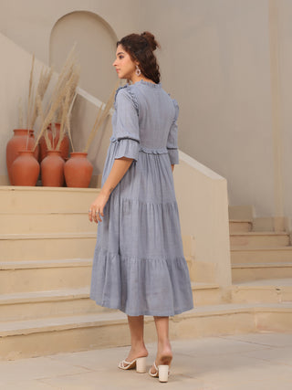 Women cotton midi dress