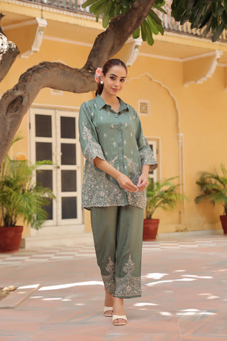 Women embroidered two-piece