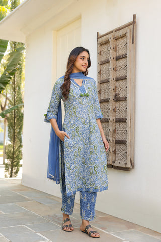 Women ethnic printed kurta with trousers
