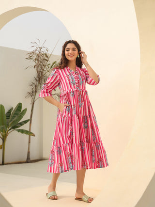 Women flared cotton dress