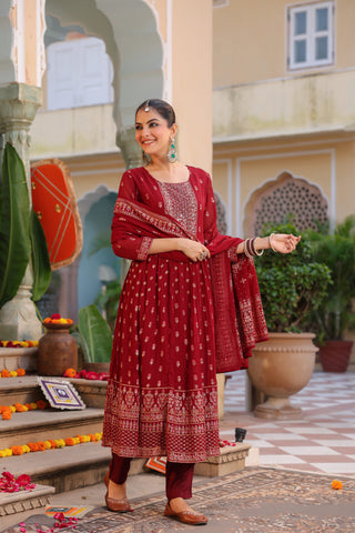 Women floral kurta set with dupatta