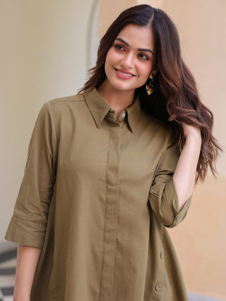 Women green basic shirt