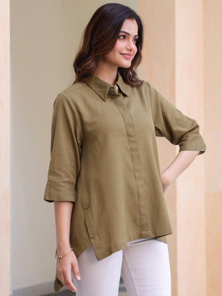 Women green casual top