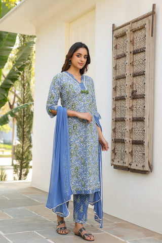 Women pure cotton ethnic kurta trouser set