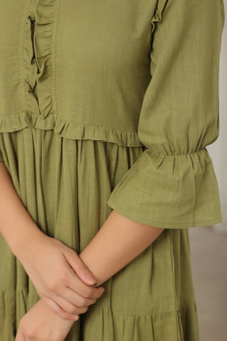Women’s Cotton Fit Flare Midi Dress