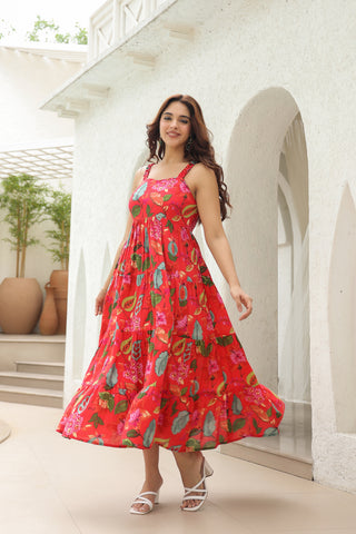 Women’s Floral Ethnic Midi Dress