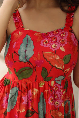 Women’s Floral Flared Midi Dress