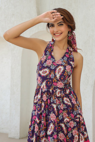 Women’s Paisley Print Midi Dress