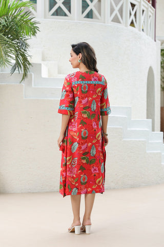 Women’s cotton A-line midi dress
