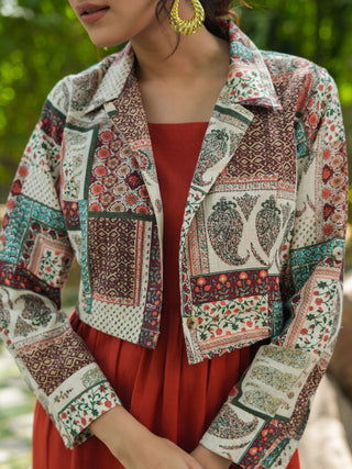 Women’s cotton midi dress with jacket