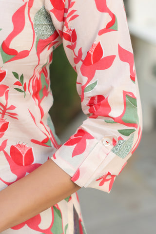 Women’s cotton top with delicate floral print design