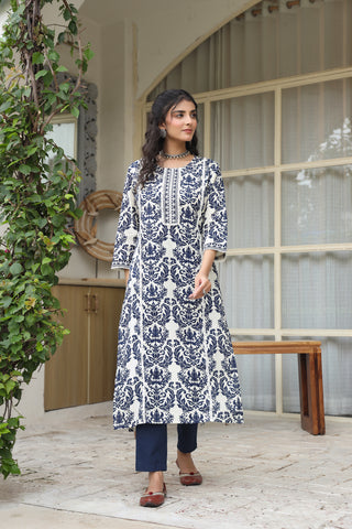 Women stylish ethnic printed kurta