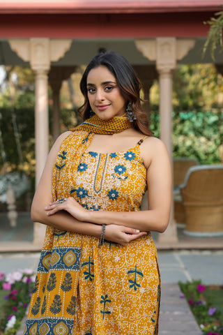 Yellow cotton kurta set festive wear