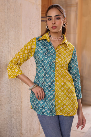 Yellow relaxed casual shirt women