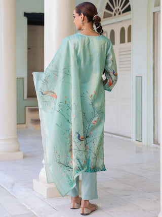 Zari chanderi kurta festive wear set