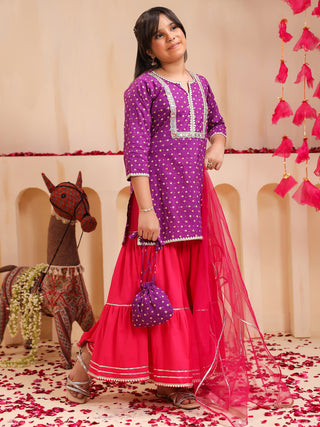 bandhani printed kurti with dupatta