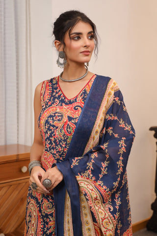 blue ethnic wear kurta set