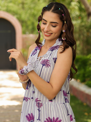 breathable cotton flare dress