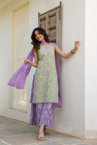 cotton kurtas with palazzos dupatta