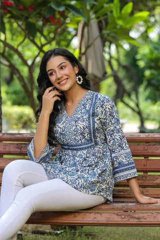 Blue Floral Top