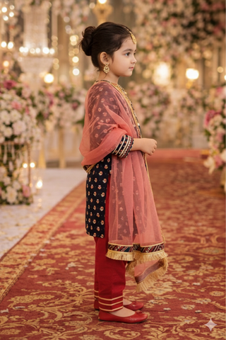 ethnic motif printed girls kurta
