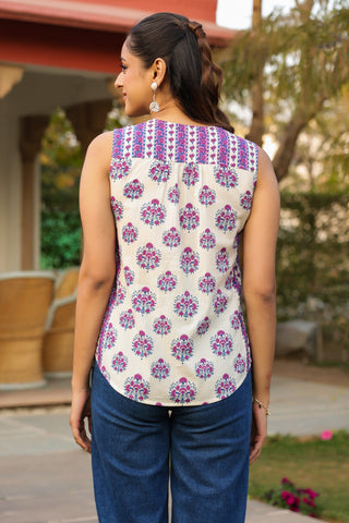 everyday wear cotton top purple