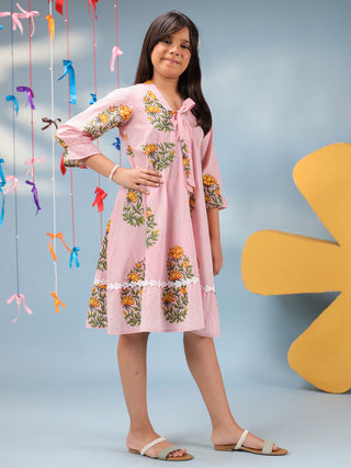 floral printed girls summer dress