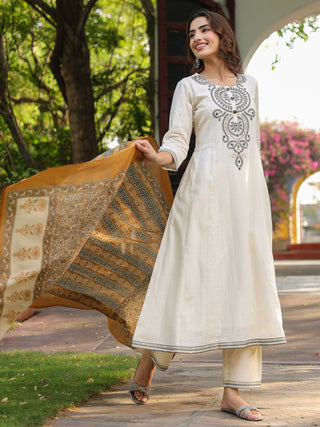 navy blue ethnic kurta set
