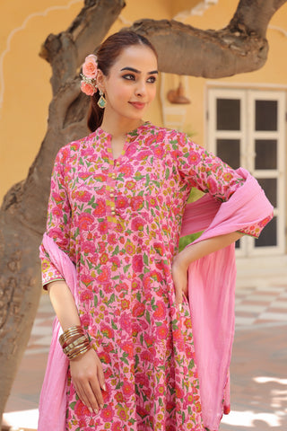 pink ethnic wear kurta set