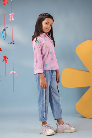 pink girls daily wear tops