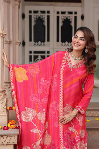 pink kurta trousers dupatta outfit