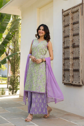 printed ethnic kurta set women