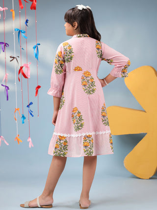 soft cotton floral kids dress