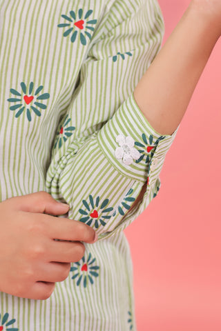 stylish green girls shirt