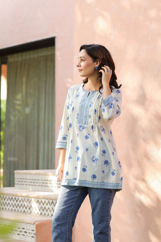 white floral summer top